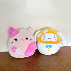 Squishmallows Hot Topic Sanrio Plush 8" Cinnamoroll Mushroom Roseanne Sakura Cat